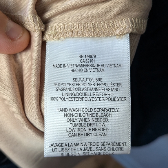 BCBG MAXAZRIA Navy Blue Fit Flare Dress Size Small Stripes Long Sleeves - Picture 7 of 11